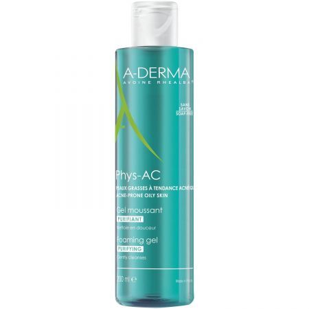 Aderma Phys-AC żel oczyszczający do mycia twarzy, 200 ml