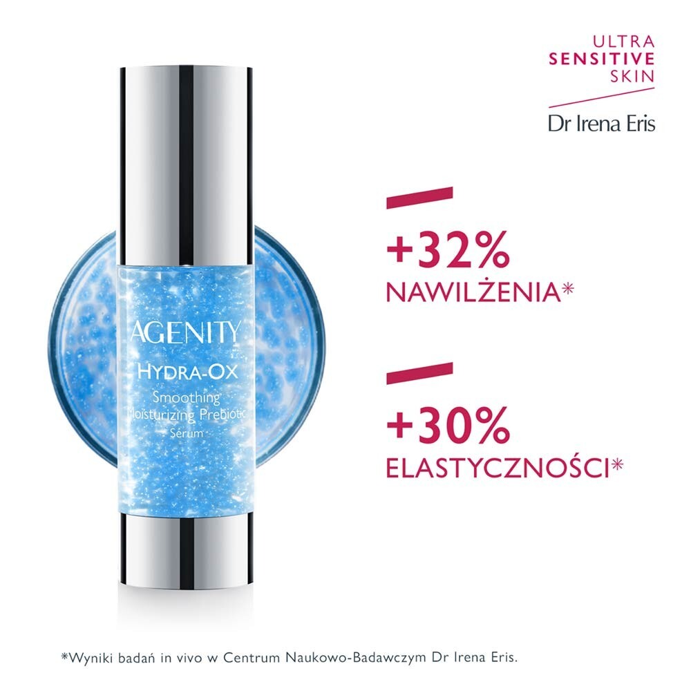 Agenity Hydra-Ox Wygładzające serum nawilżająco-prebiotyczne, 30 ml