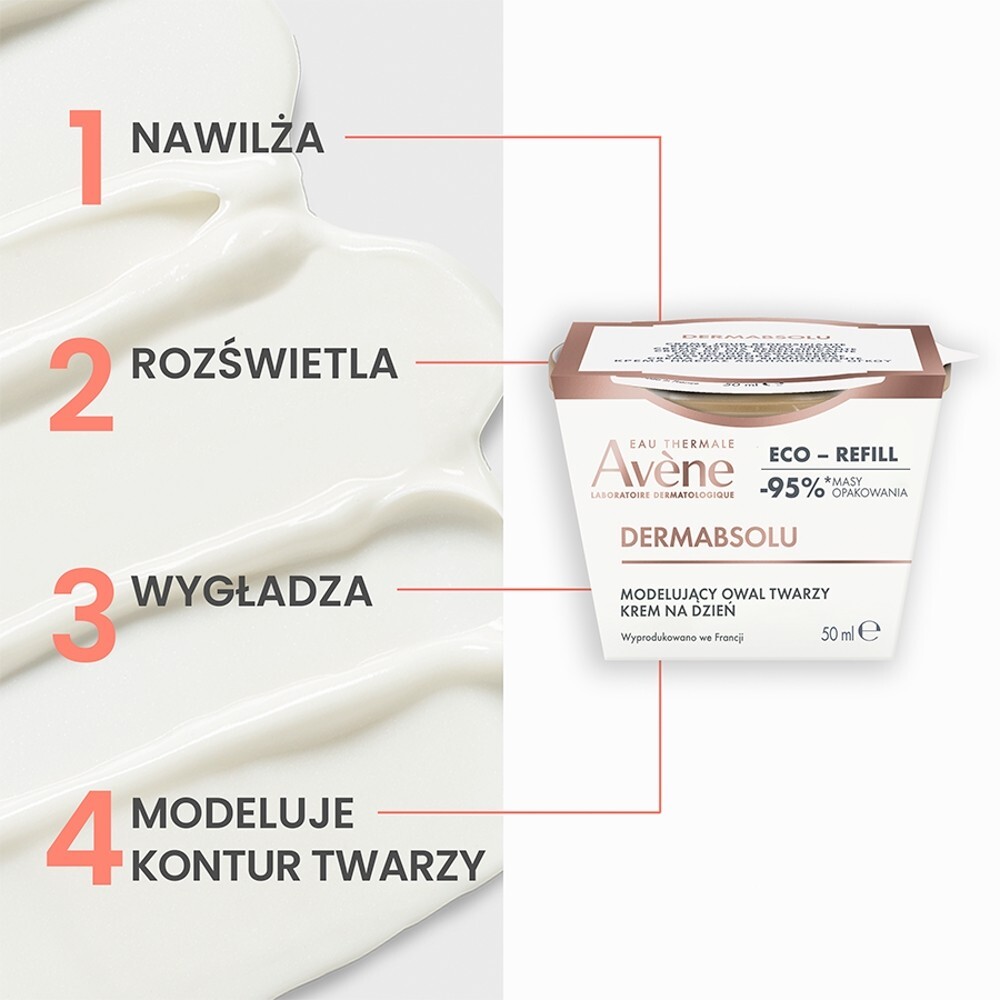 Avene Dermabsolu Krem na dzień modelujący owal twarzy refill, 50 ml
