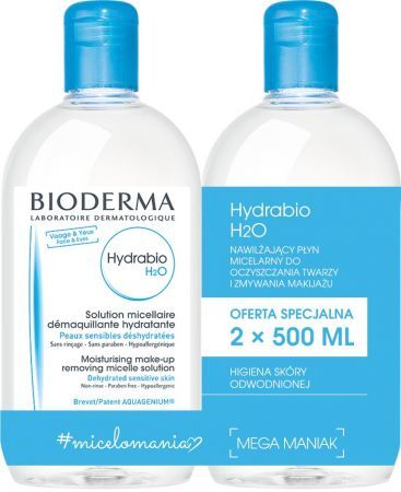 Bioderma Hydrabio H2O Woda micelarna, 2 x 500 ml