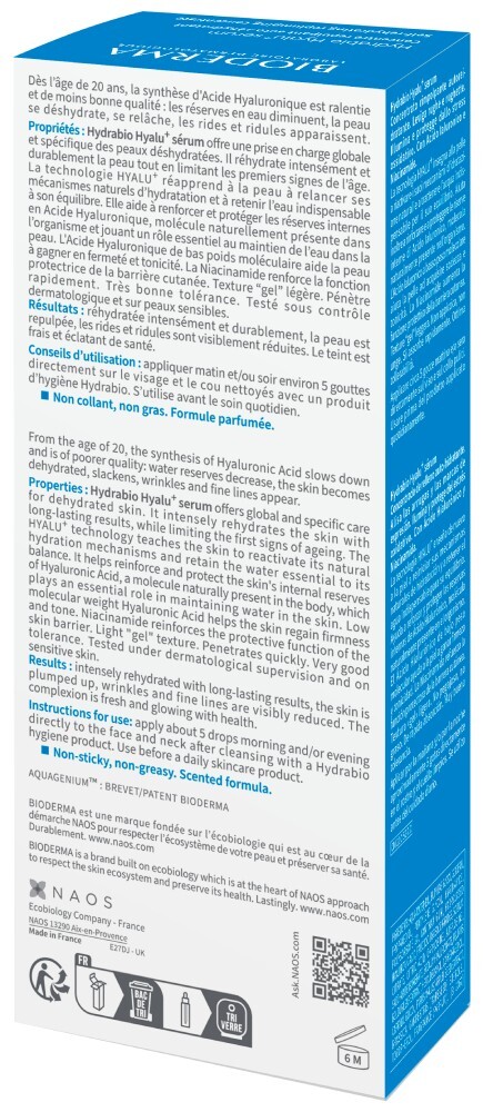 Bioderma Hydrabio Hyalu+ Nawilżające Serum przeciwzmarszczkowe, 30 ml