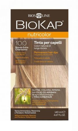 Biokap Nutricolor Farba do włosów 10.0 Złoty Bardzo Jasny Blond, 140 ml