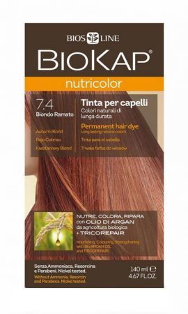 Biokap Nutricolor Farba do włosów 7.4 Kasztanowy Blond, 140 ml