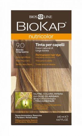 Biokap Nutricolor Farba do włosów 9.0 Bardzo Jasny Blond, 140 ml