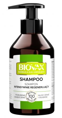 BIOVAX Szampon intensywnie regenerujący Bambus+Olej Awokado, 200 ml