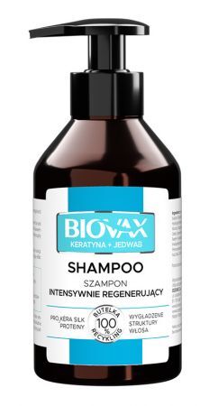 BIOVAX Szampon intensywnie regenerujący Keratyna + Jedwab, 200 ml
