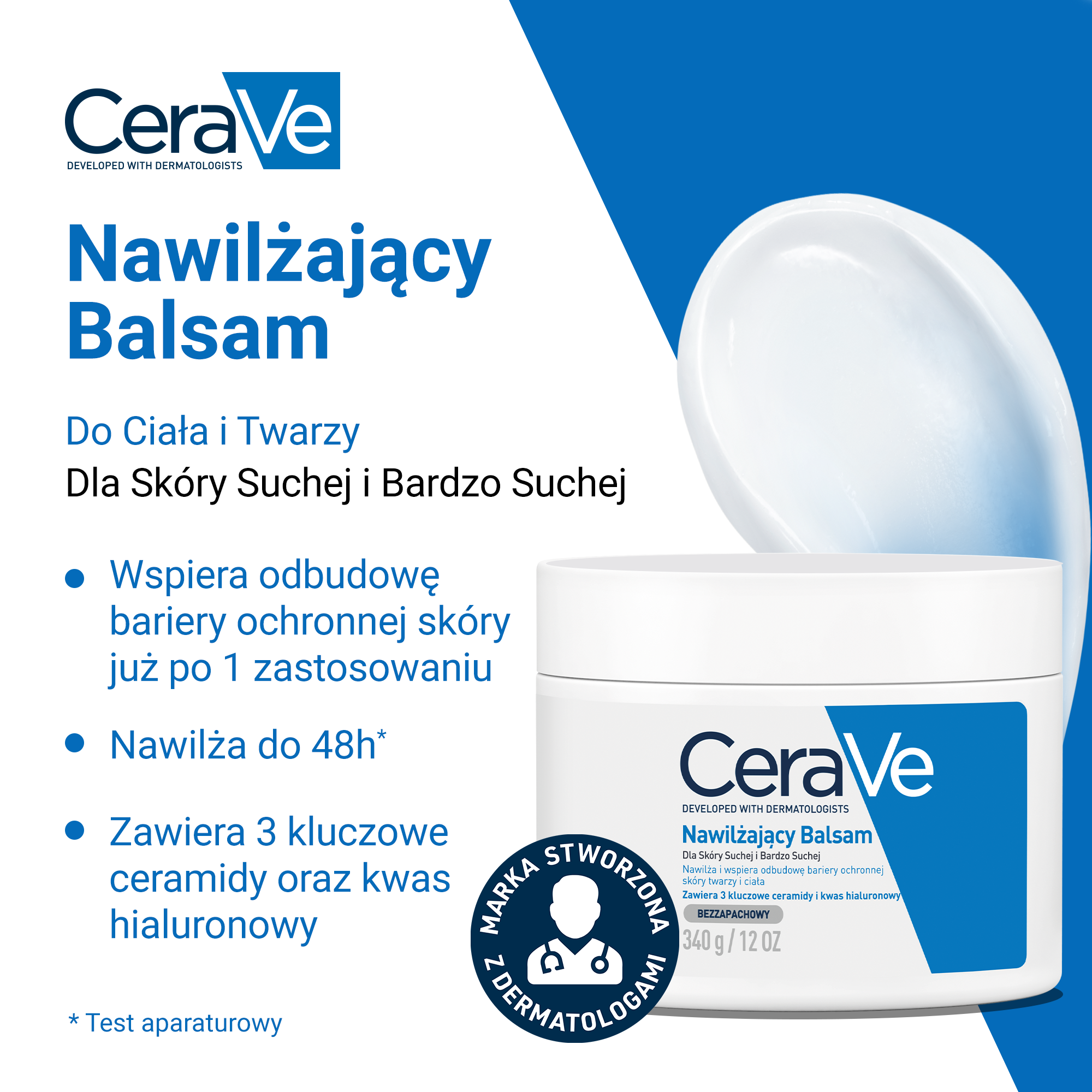 CeraVe Nawilżający Balsam dla skóry suchej i bardzo suchej, 340 g