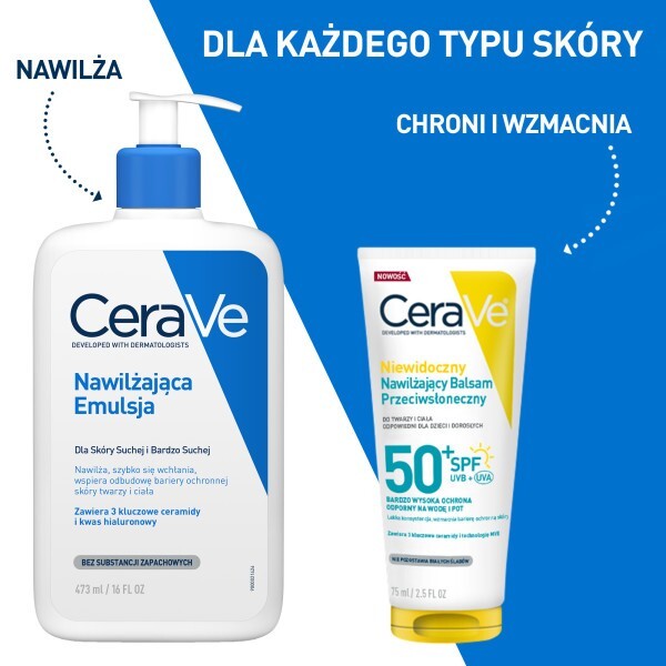 CeraVe Nawilżający balsam przeciwsłoneczny SPF 50+, 75 ml