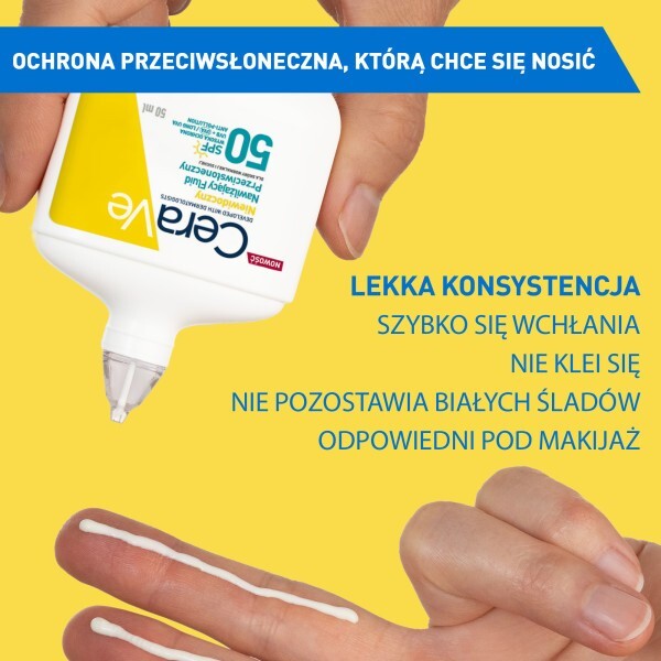 CeraVe Nawilżający fluid przeciwsłoneczny do skóry normalnej i suchej SPF 50+, 50 ml