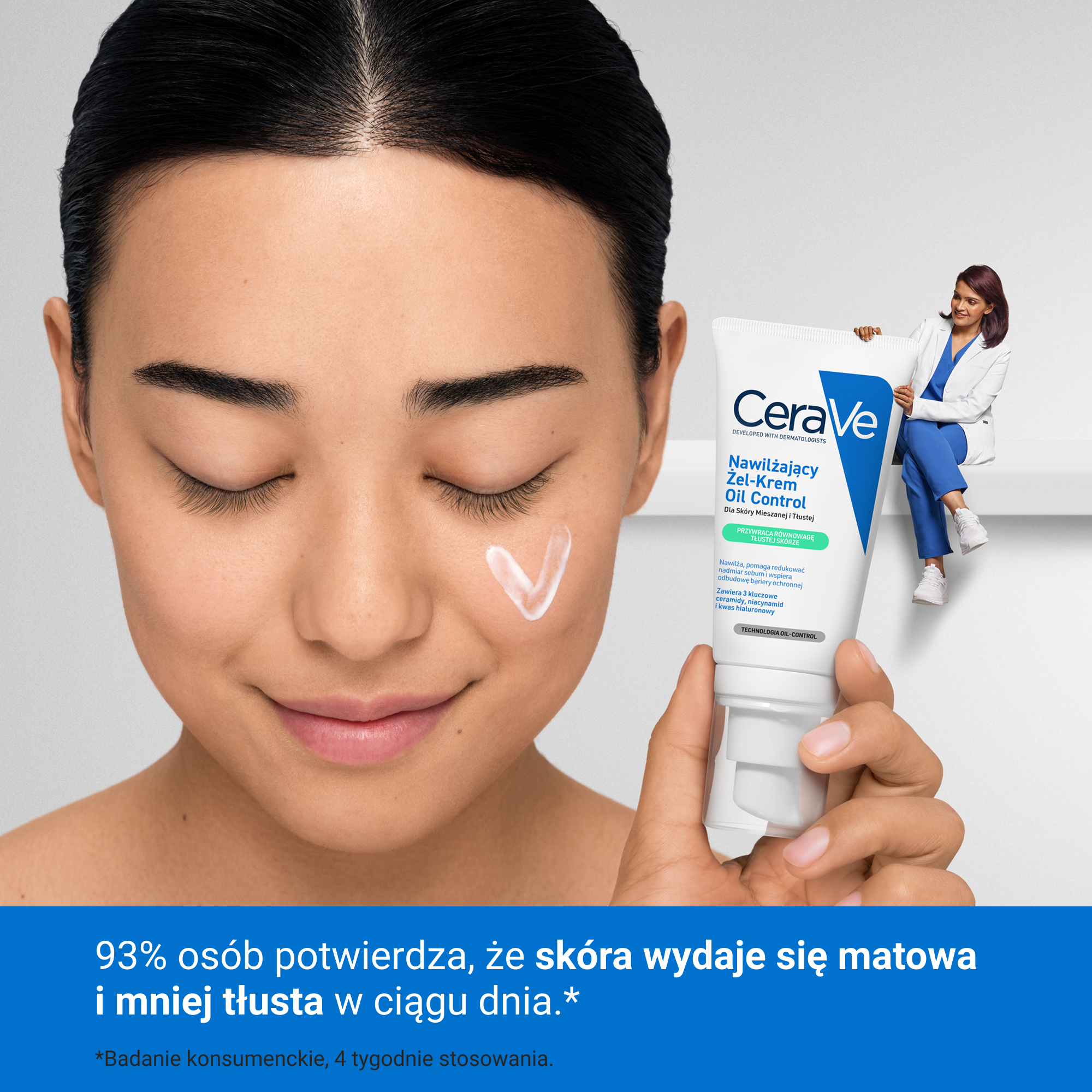 CeraVe Nawilżający żel-krem do skóry mieszanej i tłustej, 52 ml