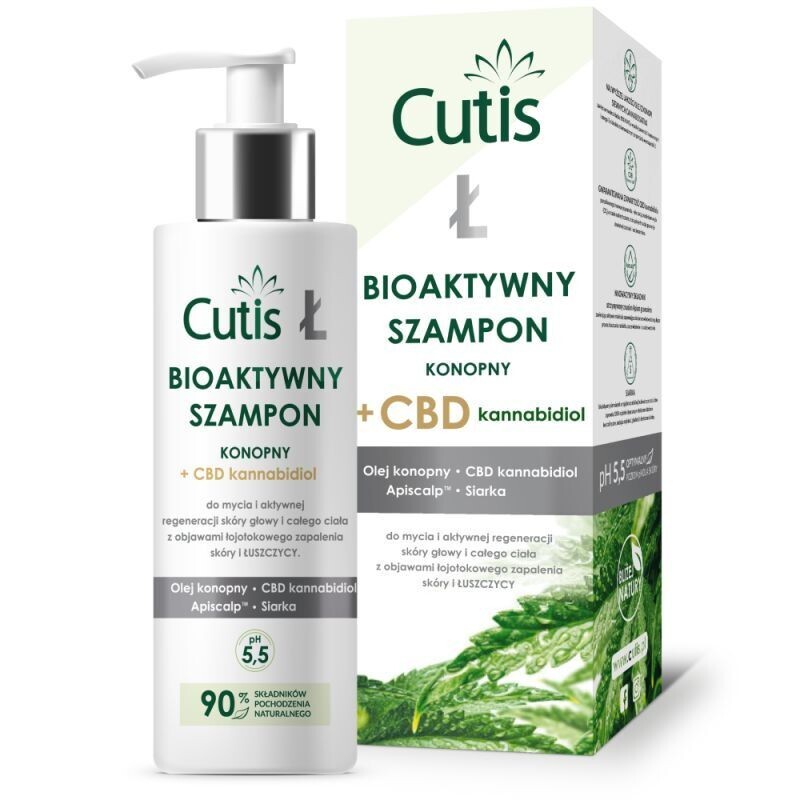 Cutis Łuszczyca Bioaktywny szampon konopny + CBD, 200 ml