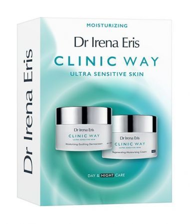 Dr Irena Eris Clinic Way Ultra Sensitive Skin Zestaw Nawilżający krem na dzień SPF 20, 50 ml + Nawilżający krem na noc, 50 ml