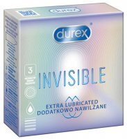 Durex Invisible Prezerwatywy dodatkowo nawilżane, 3 sztuki