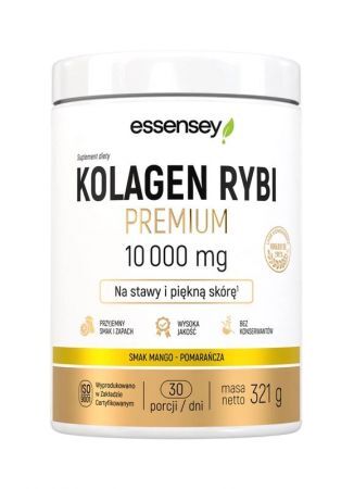 Essensey Kolagen Rybi Premium 10 000 mg smak mango-pomarańcza, 321 g