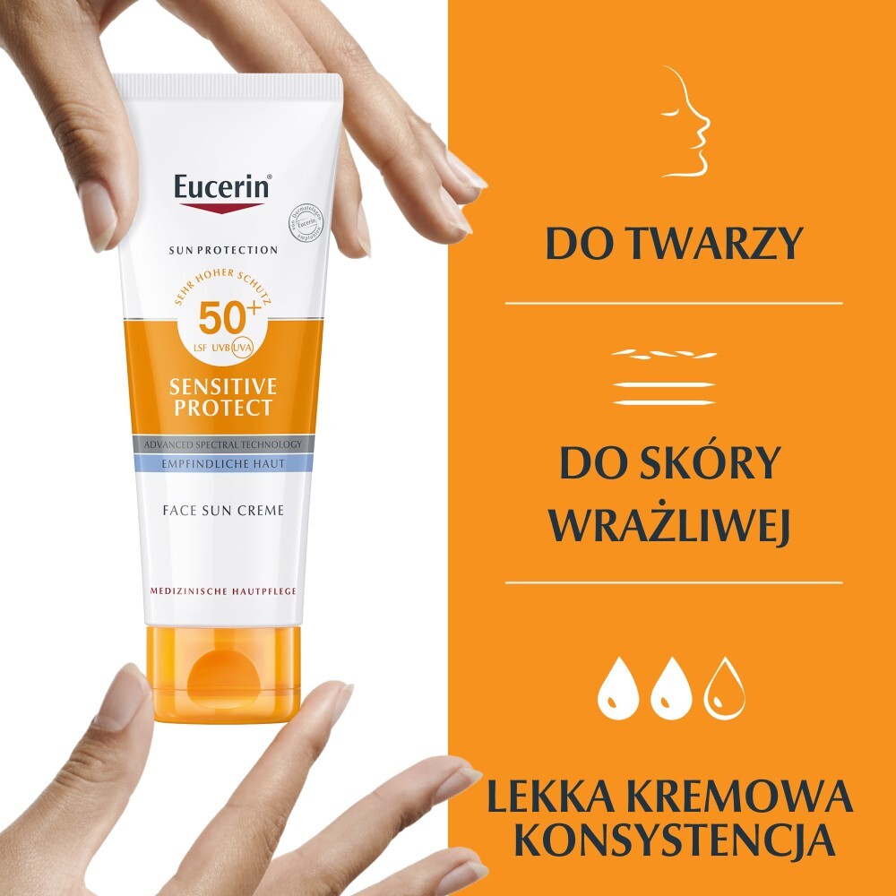 Eucerin Sun Protection Sensitive Protect SPF 50+ Krem ochronny, 50 ml