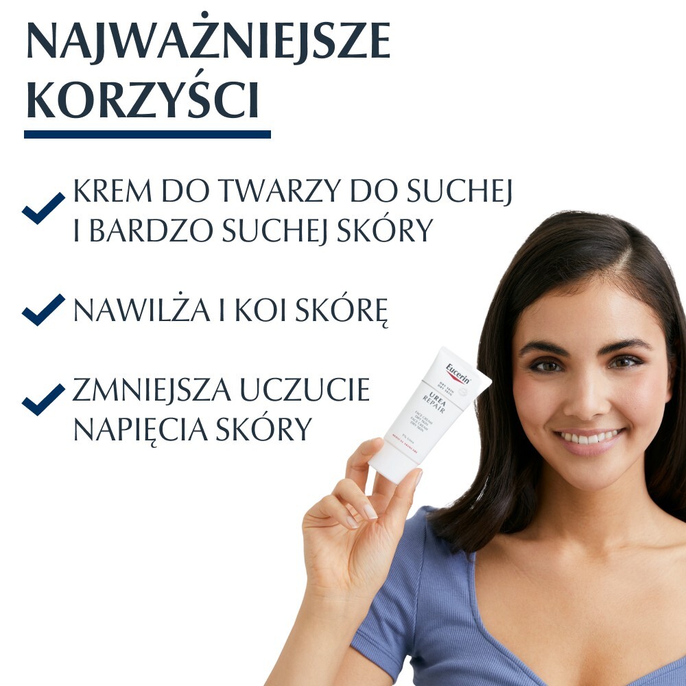 Eucerin UreaRepair krem do twarzy z 5% mocznika, 50 ml