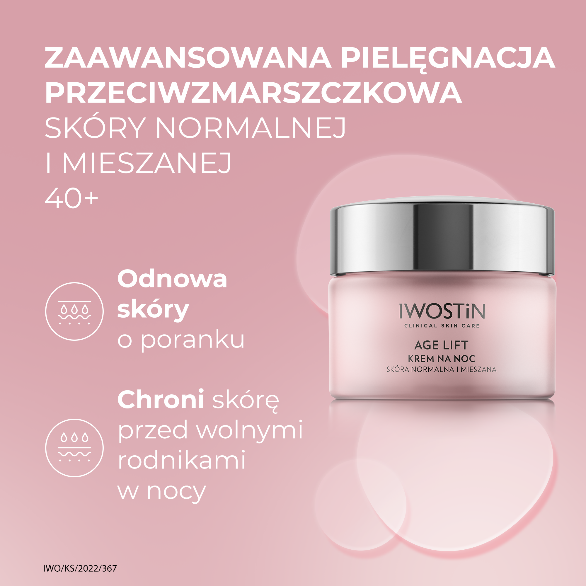 Iwostin Age Lift Krem na noc do skóry mieszanej, 50 ml