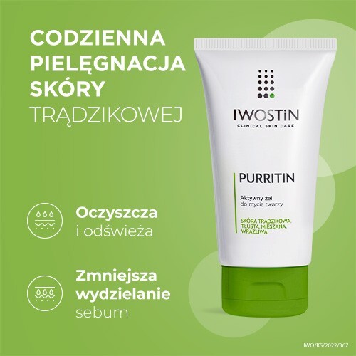 Iwostin Purritin Aktywny żel do mycia twarzy, 150 ml