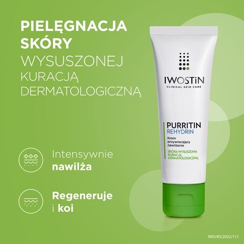 Iwostin Purritin Rehydrin Krem przywracający nawilżenie, 40 ml