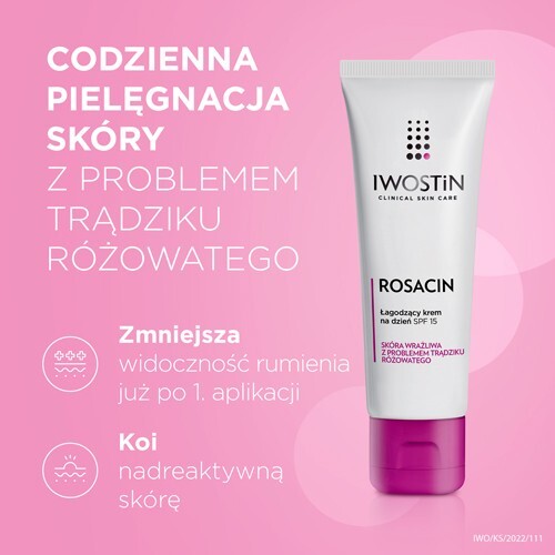 Iwostin Rosacin Krem na dzień łagodzący trądzik różowaty SPF 15, 40 ml