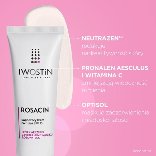 Iwostin Rosacin Krem na dzień łagodzący trądzik różowaty SPF 15, 40 ml