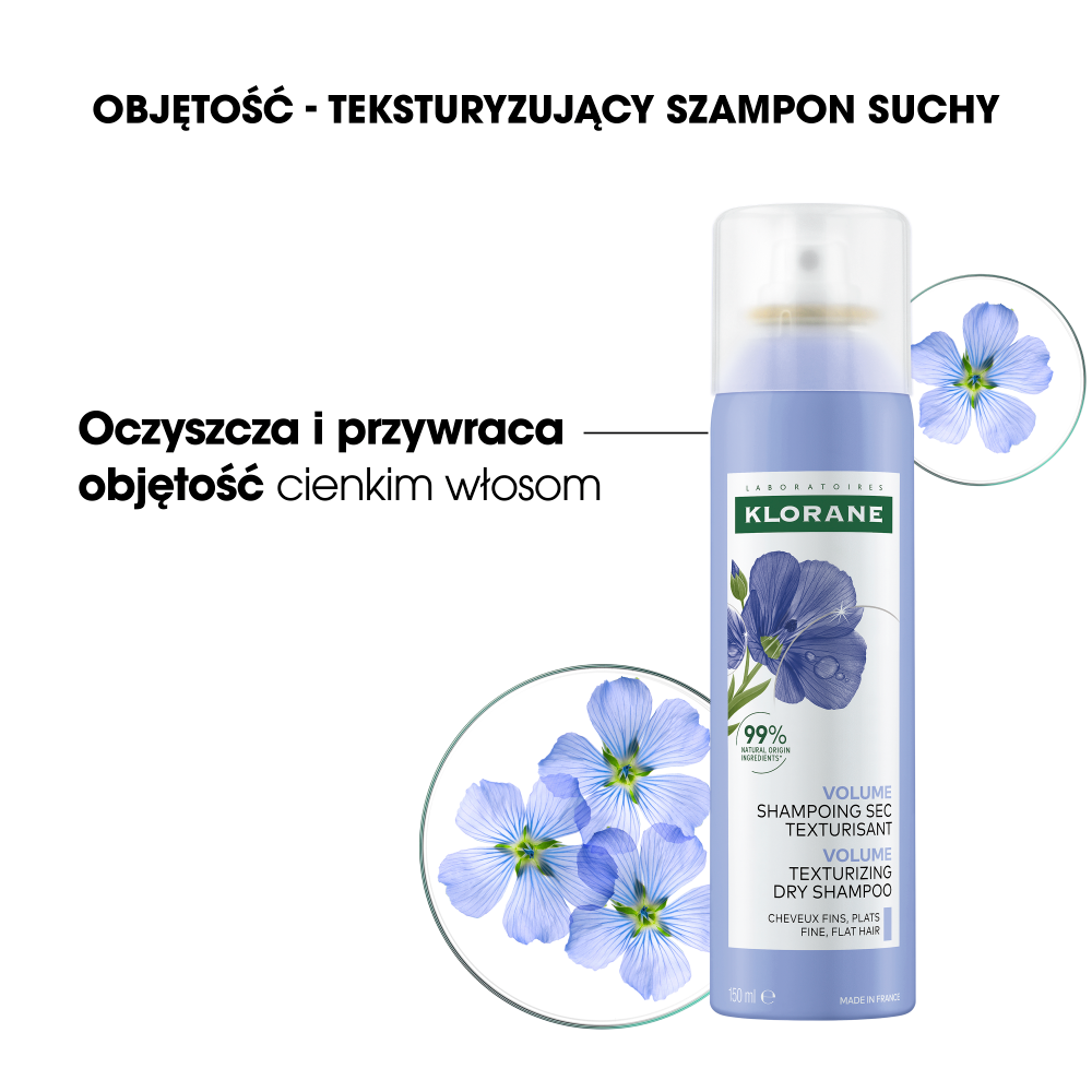 Klorane Objętość Teksturujący szampon suchy, 150 ml