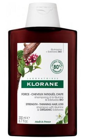 Klorane Szampon z chininą i organiczną szarotką do włosów wypadających, 200 ml
