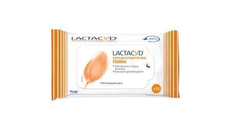 Lactacyd Femina chusteczki do higieny intymnej, 15 sztuk