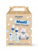 Mustela Bebe zestaw do pielęgnacji maluszka Żel do mycia, 200 ml + Delikatny szampon, 200 ml + Hydra Bebe krem do twarzy, 40 ml