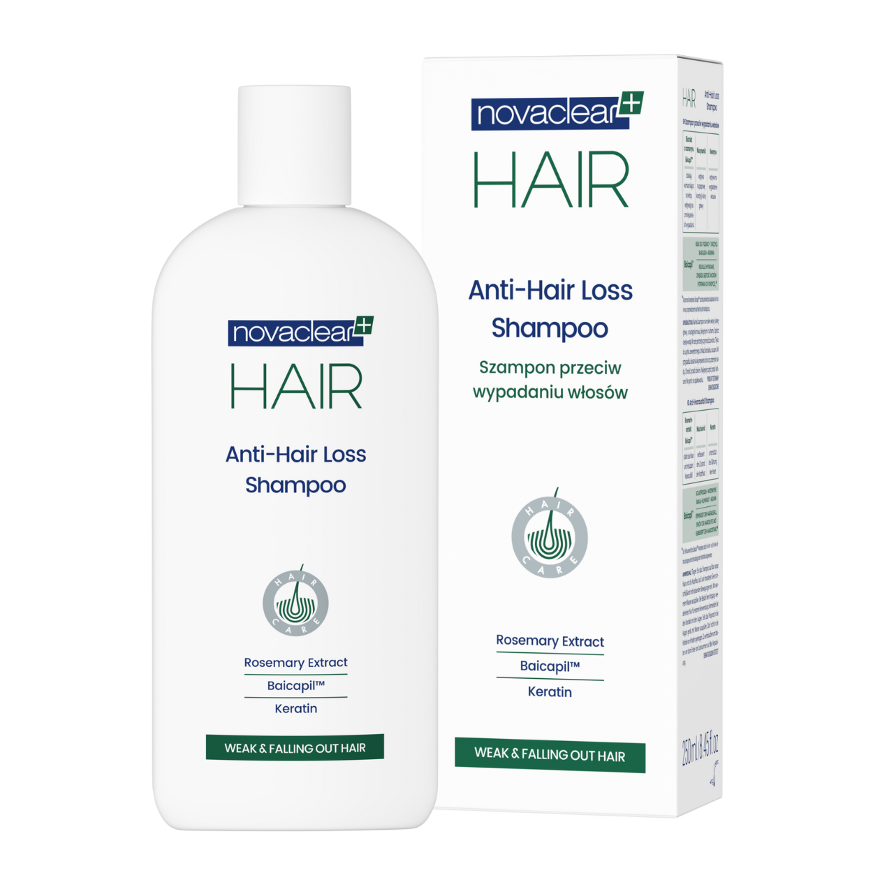 Novaclear Hair Szampon przeciw wypadaniu włosów, 250 ml
