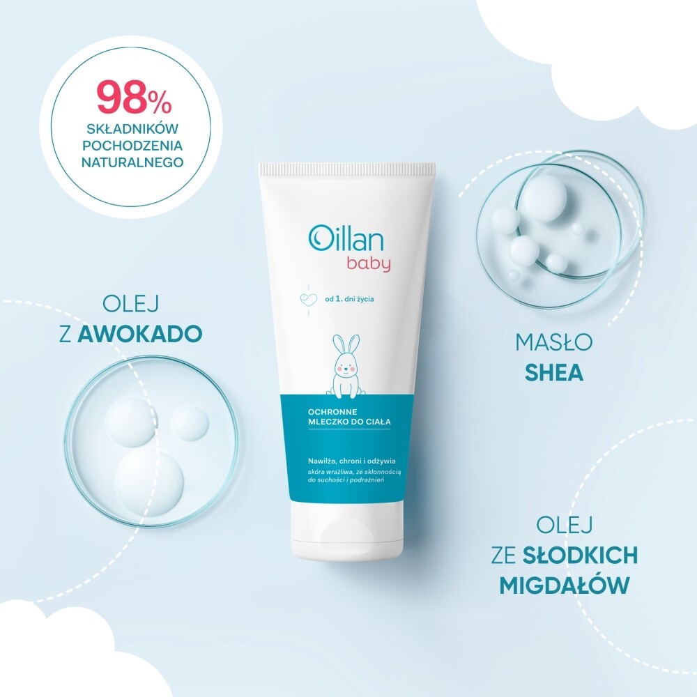 Oillan Baby Ochronne mleczko do ciała, 200 ml