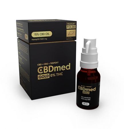 Olej konopny CBDmed GOLD 15% (1500 mg CBD) + Terpeny, 10 ml