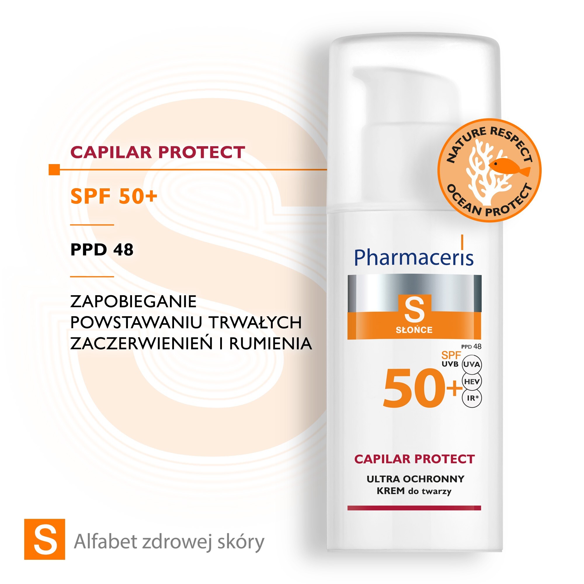 Pharmaceris S Krem ochronny na naczynka i trądzik różowaty SPF 50+, 50 ml
