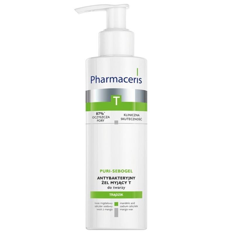 Pharmaceris T Puri-Sebogel Antybakteryjny żel myjący do twarzy, 190 ml