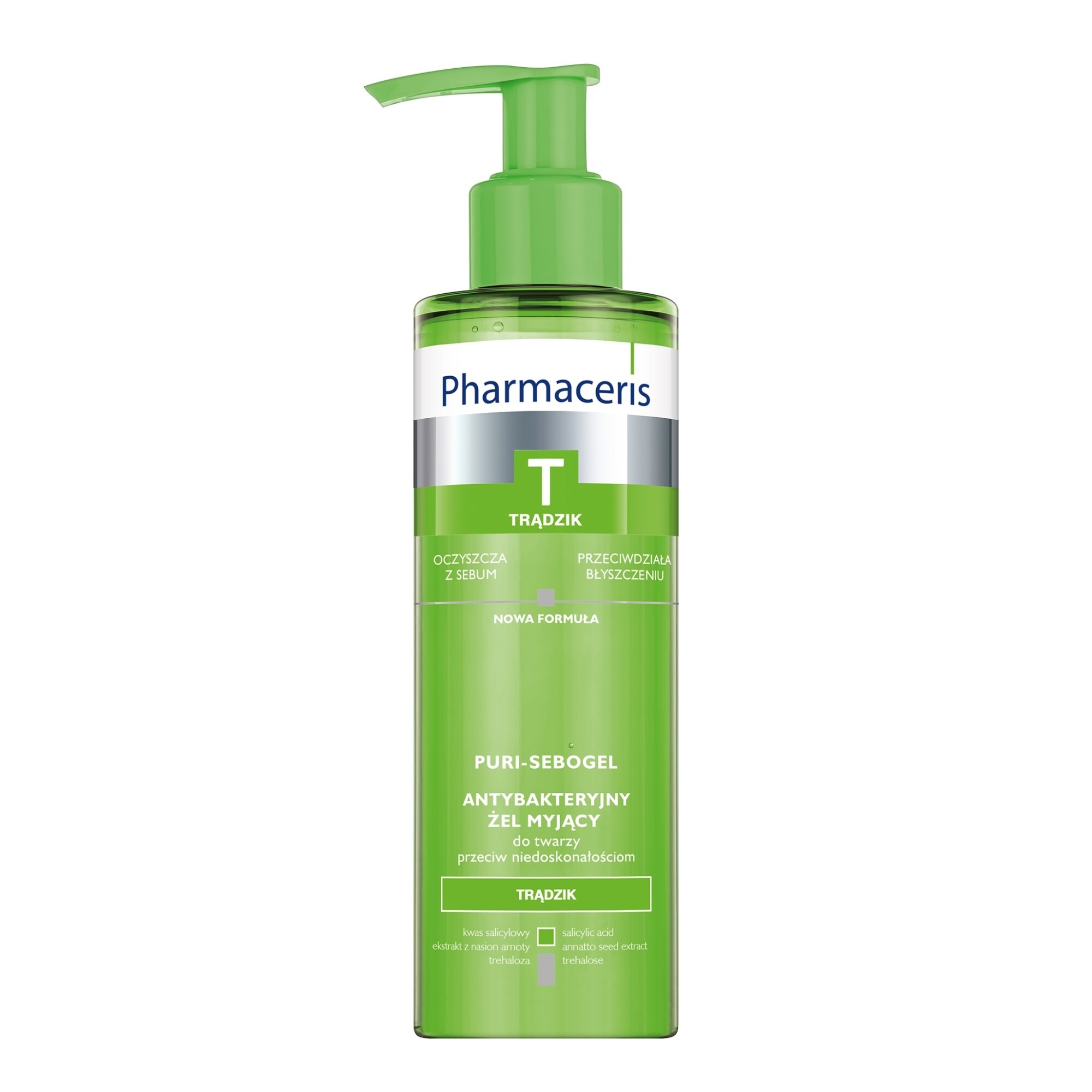 Pharmaceris T Puri-Sebogel Antybakteryjny żel myjący do twarzy, 190 ml