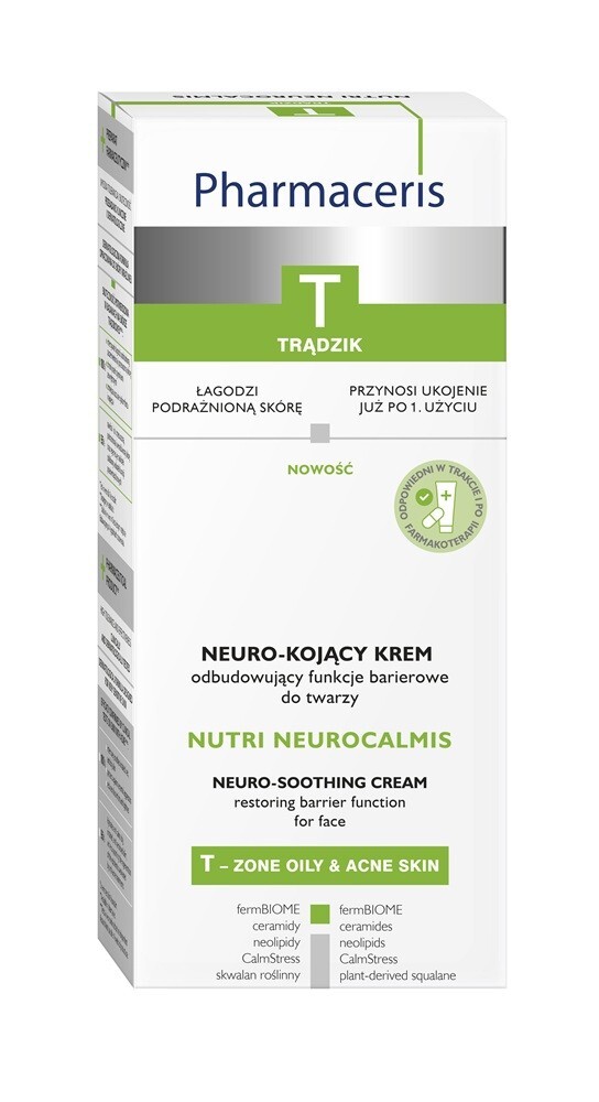 Pharmaceris T Nutri Neurocalmis Neuro-kojący krem do twarzy odbudowujący funkcje barierowe, 50 ml