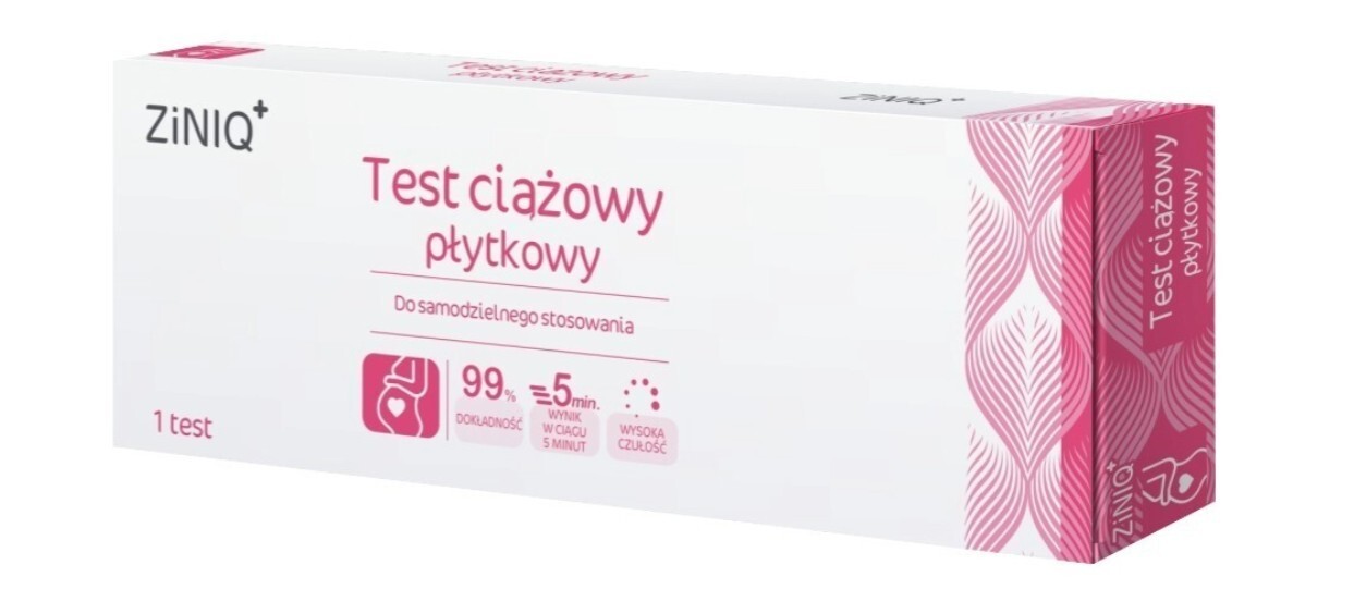 Test ciążowy płytkowy ZiNIQ, 1 sztuka