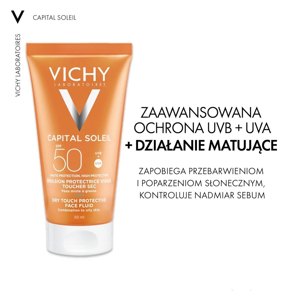 Vichy Capital Soleil SPF 50 Matujący krem z filtrem do twarzy, 50 ml