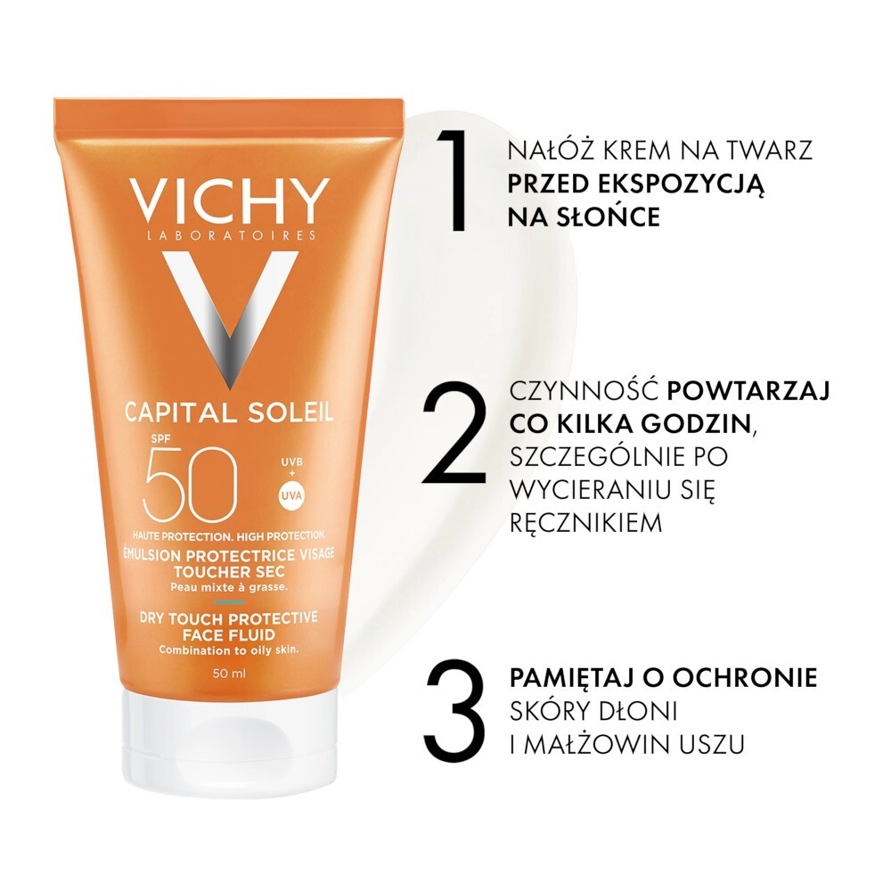 Vichy Capital Soleil SPF 50 Matujący krem z filtrem do twarzy, 50 ml