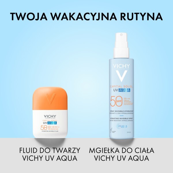 Vichy Capital Soleil UV-Aqua Ochronna mgiełka do twarzy i ciała SPF 50 Wysoka ochrona, 200 ml