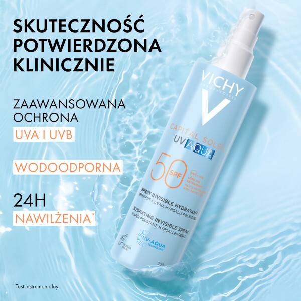 Vichy Capital Soleil UV-Aqua Ochronna mgiełka do twarzy i ciała SPF 50 Wysoka ochrona, 200 ml