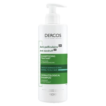 Vichy Dercos DS Szampon przeciwłupieżowy do włosów normalnych i tłustych, 390 ml