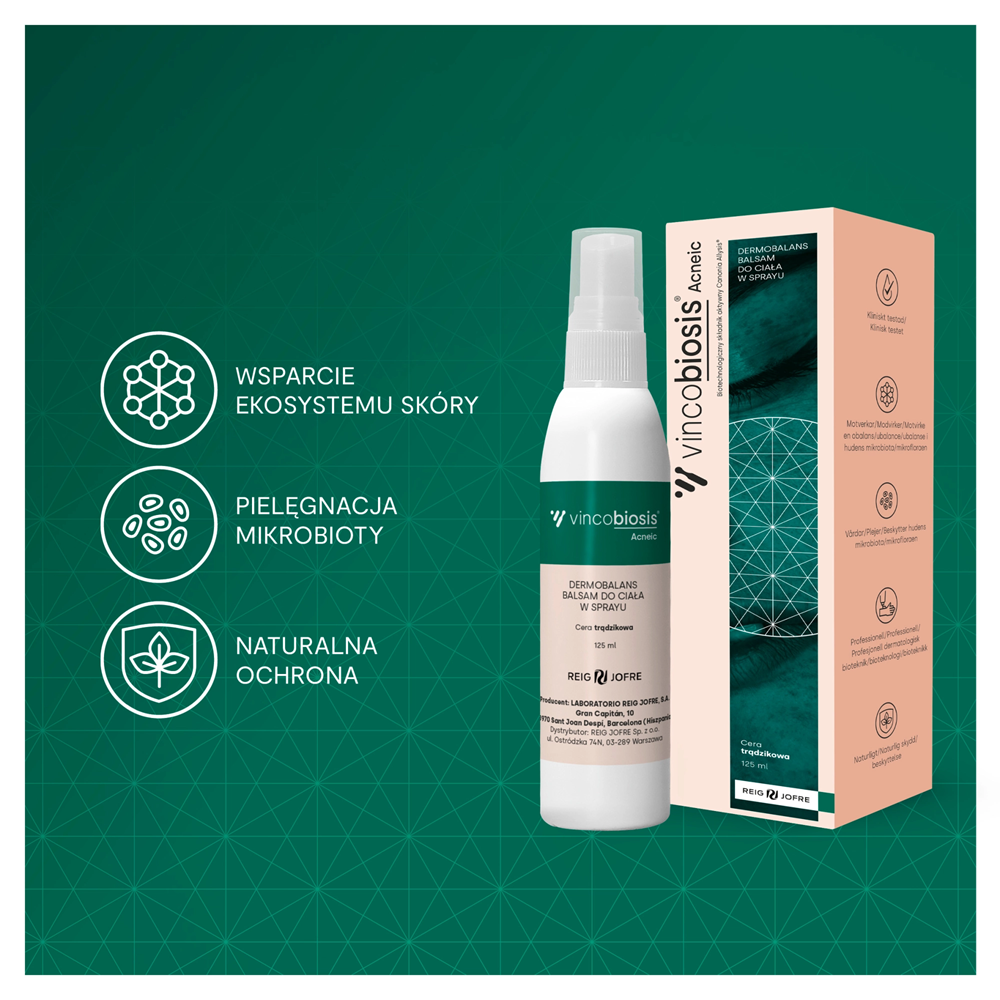Vincobiosis Acneic Dermobalans Balsam do ciała w sprayu, 125 ml