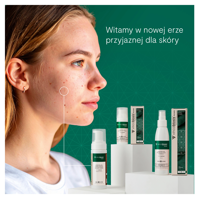 Vincobiosis Acneic Dermobalans Pianka głęboko oczyszczająca do mycia twarzy, 150 ml