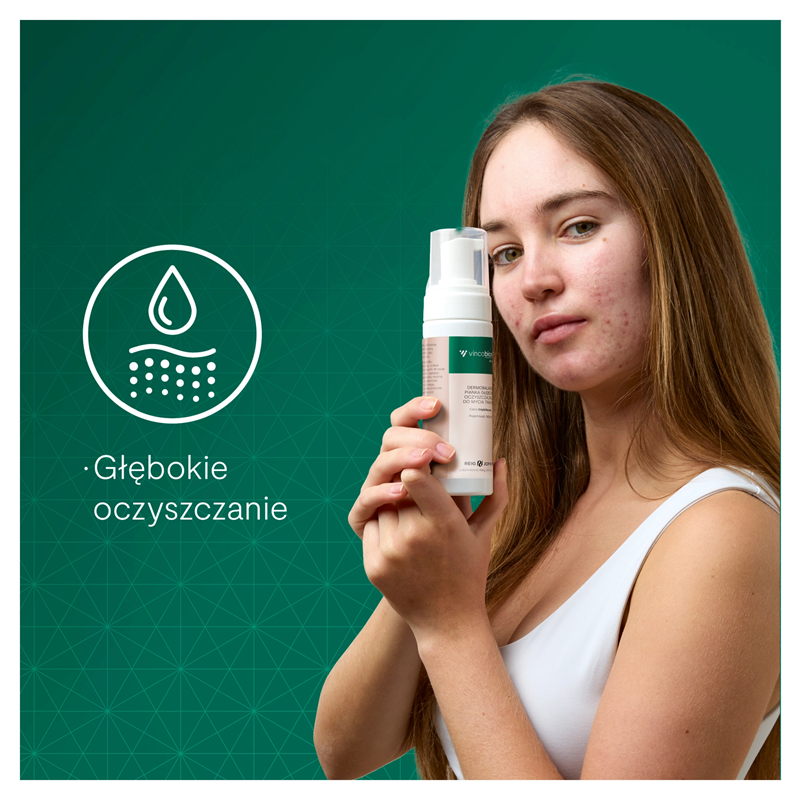 Vincobiosis Acneic Dermobalans Pianka głęboko oczyszczająca do mycia twarzy, 150 ml
