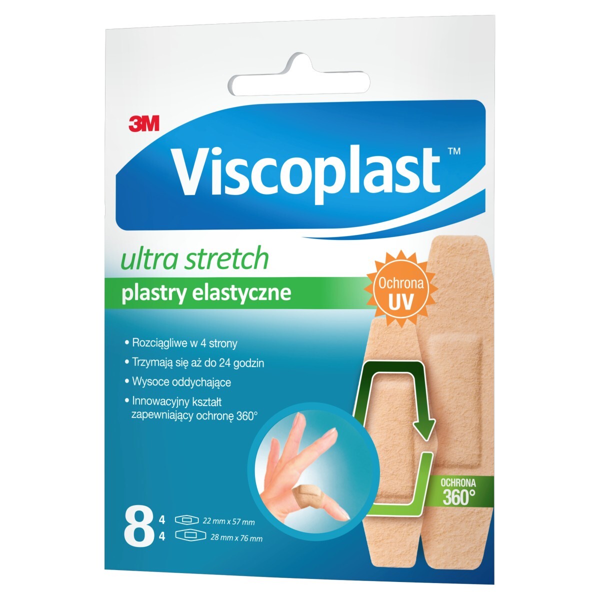 Viscoplast Ultra Stretch Zestaw Plastrów elastycznych 2 rozmiary, 8 sztuk