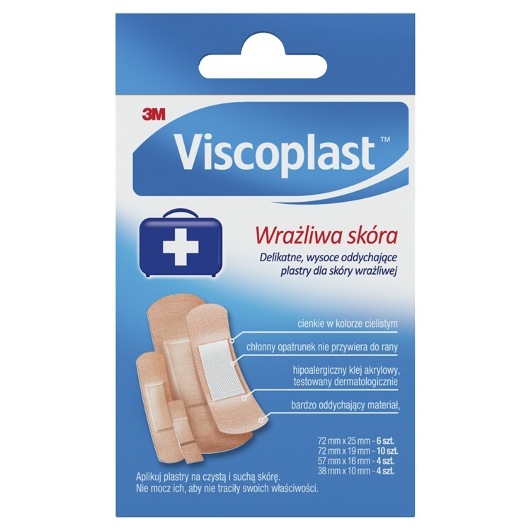 Viscoplast Zestaw Plastrów do wrażliwej skóry 4 rozmiary, 24 sztuki