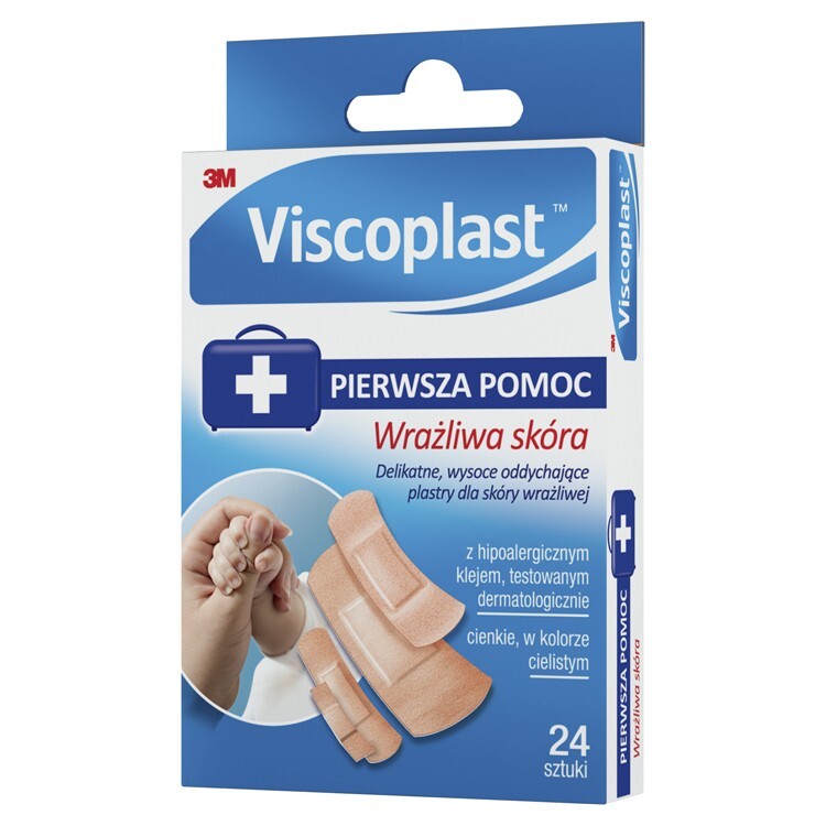 Viscoplast Zestaw Plastrów do wrażliwej skóry 4 rozmiary, 24 sztuki