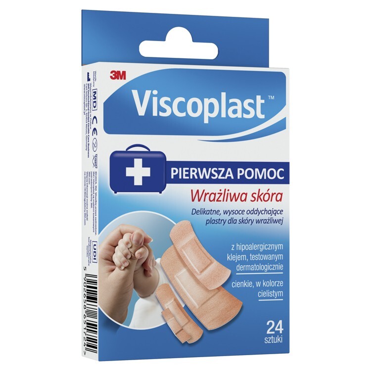 Viscoplast Zestaw Plastrów do wrażliwej skóry 4 rozmiary, 24 sztuki