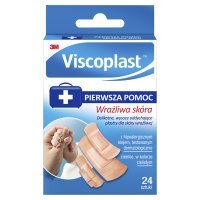 Viscoplast Zestaw Plastrów do wrażliwej skóry 4 rozmiary, 24 sztuki